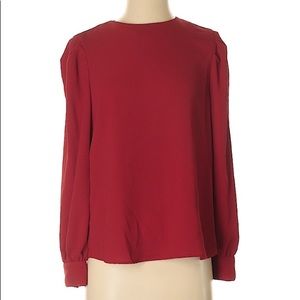 Zara Red Long Sleeve Blouse